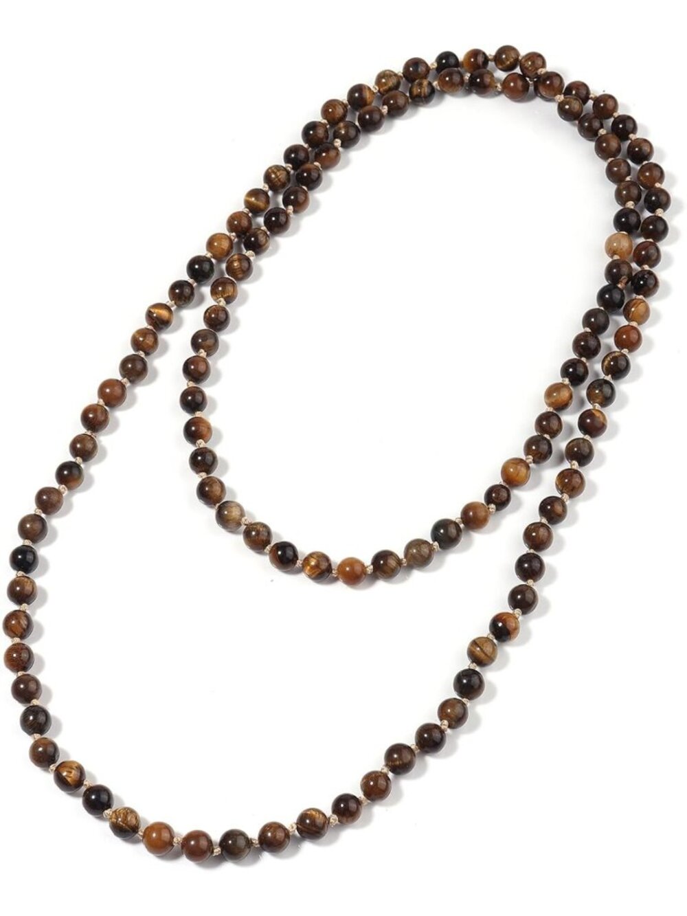 108 Beaded Long Mala Necklace - Hand Knotted, Spiritual Jewelry for Women